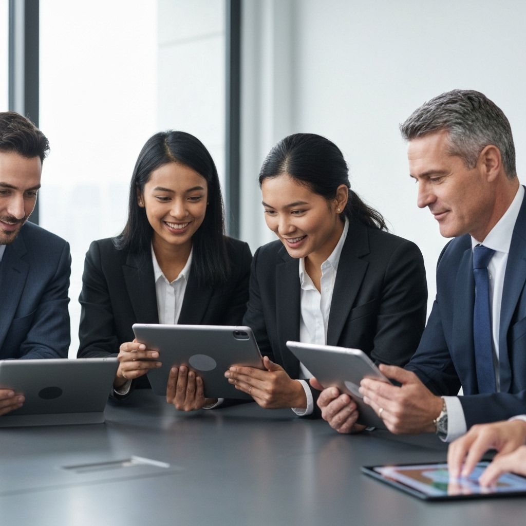 Profissionais jogando game ESG interativo